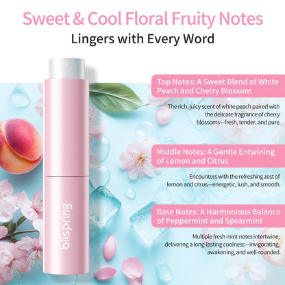 Blispring HEY!DD Probiotic Breath Spray - Fruity Floral Peach Blossom Flavor for Gentle Hydration and Lasting Freshness on the Go