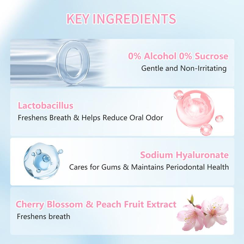 Blispring HEY!DD Probiotic Breath Spray - Fruity Floral Peach Blossom Flavor for Gentle Hydration and Lasting Freshness on the Go
