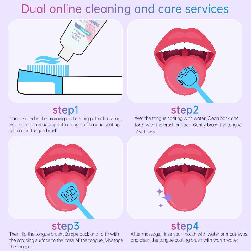 Blispring Tongue Scraper and Cleaning Gel Set | Targets Bad Breath at the Source, Ultimate Fresh Breath Routine (Scraper & Gel Bundle) Oral 1 Pcs